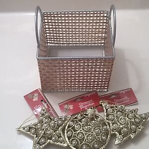 Three Elegance Ornaments and Storage Basket